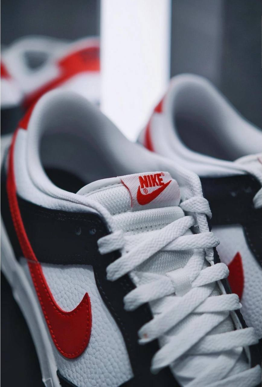 Кроссовки Nike Dunk Low Black White Red