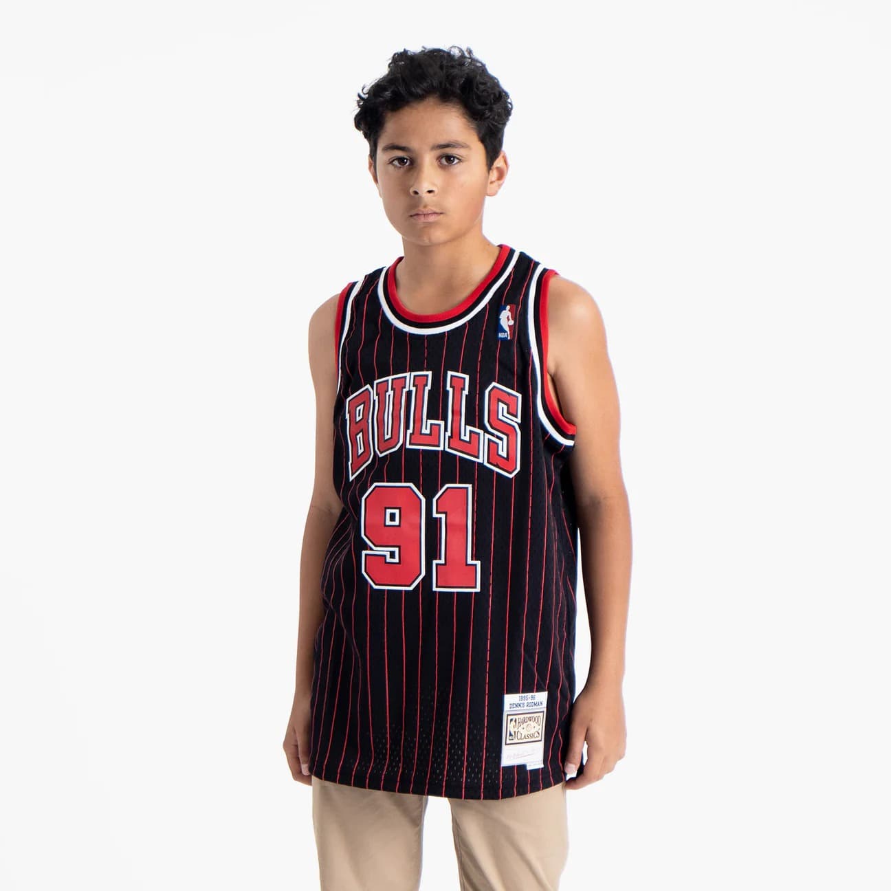 1995-1996-chicago-bulls-dennis-rodman-91-youth-swingman-hardwood-classic-pinstripe-jersey