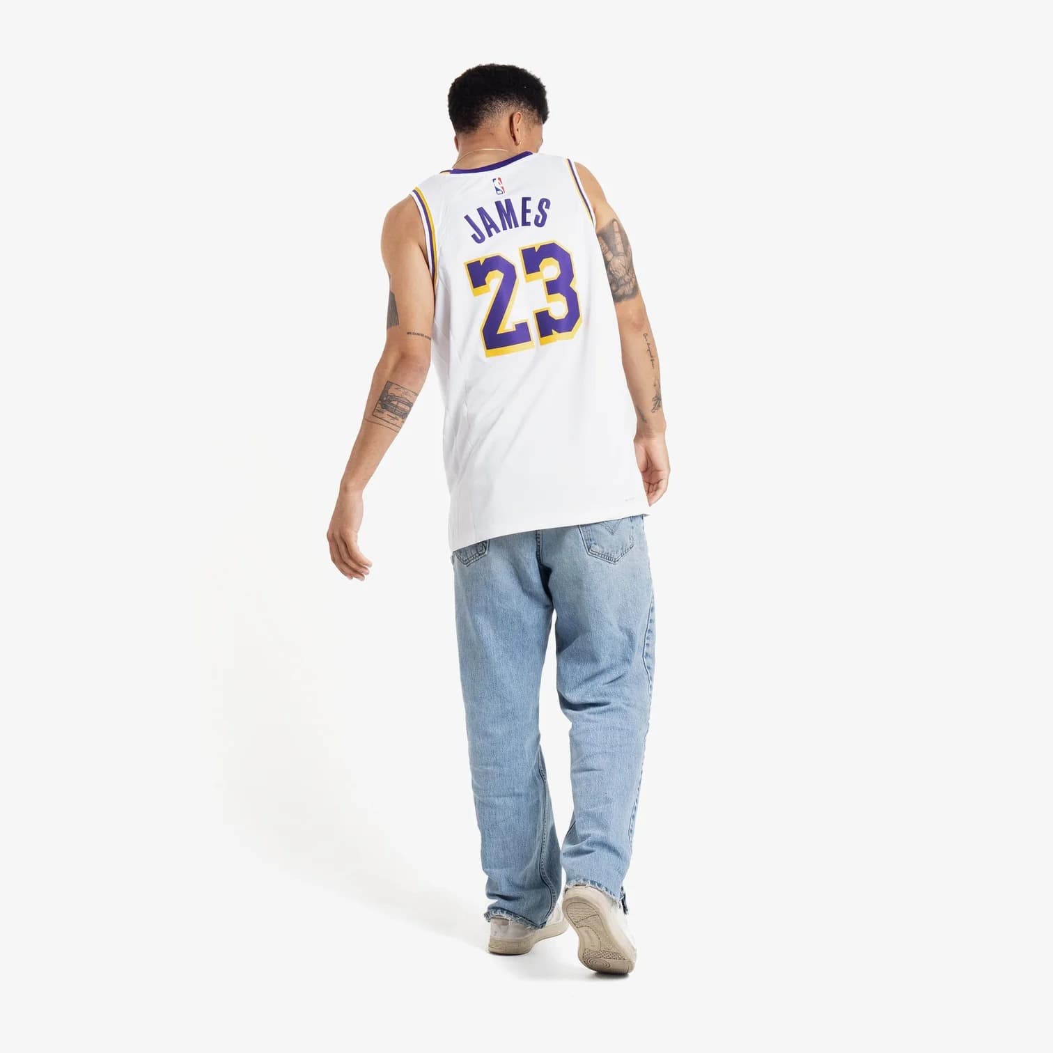 2023 24 Los Angeles Lakers LeBron James 23 Swingman Association Edition White Jersey