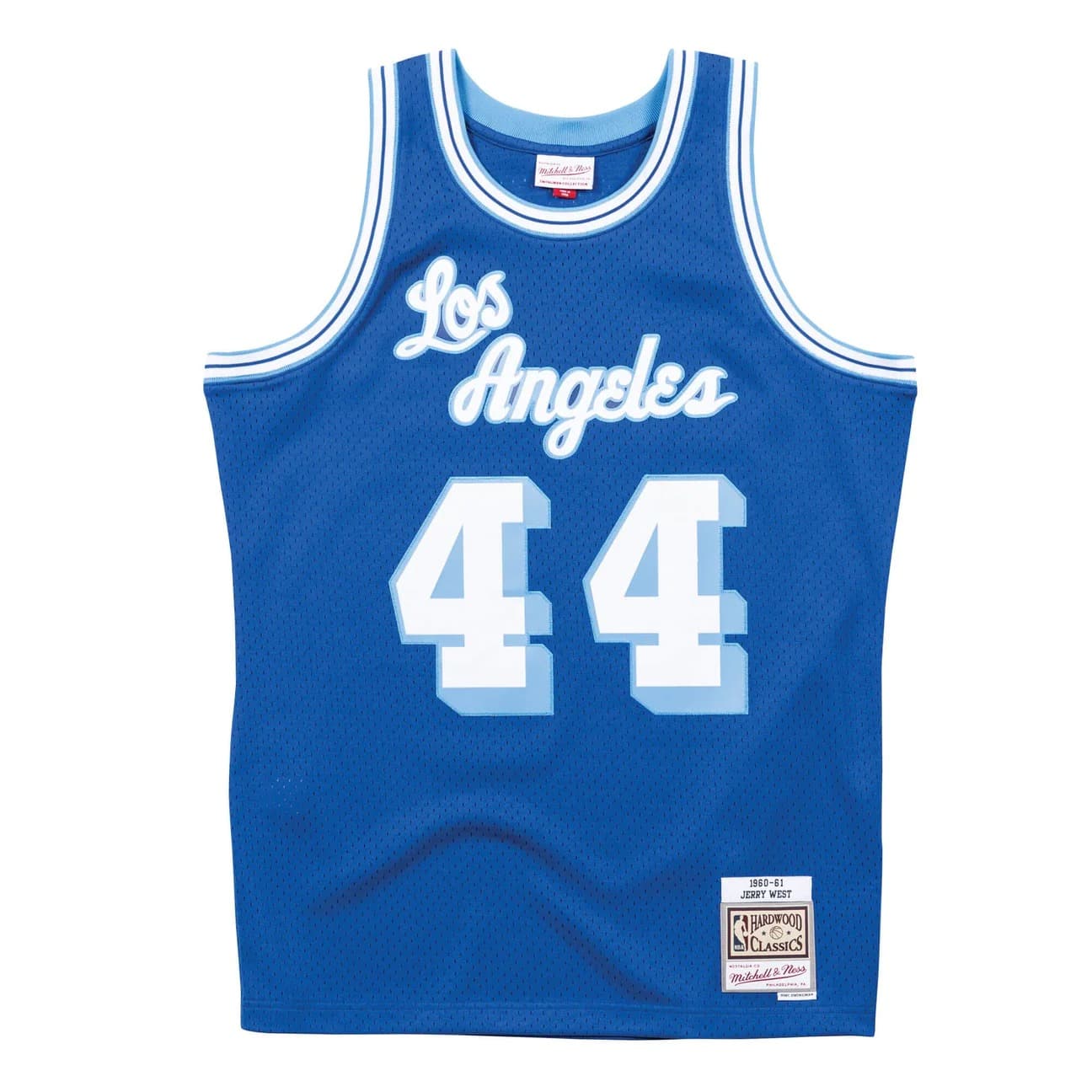 1960 61 Los Angeles Lakers Jerry West 44 Swingman Hardwood Classics Blue Jersey