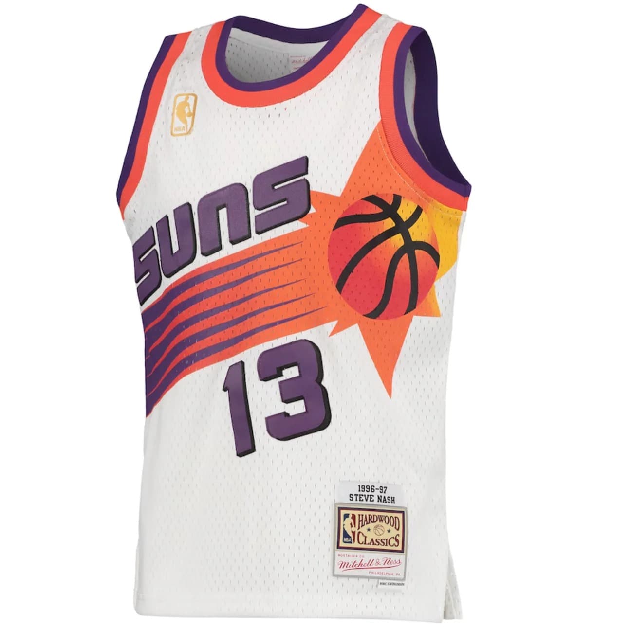 Баскетбольная джерси 1996-97 Phoenix Suns Steve Nash #13 Youth Swingman Hardwood Classics White Jersey
