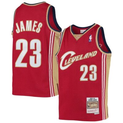 2003-04-Cleveland-Cavaliers-LeBron-James-23-Youth-Swingman-Hardwood-Classics-Red-Jersey-1