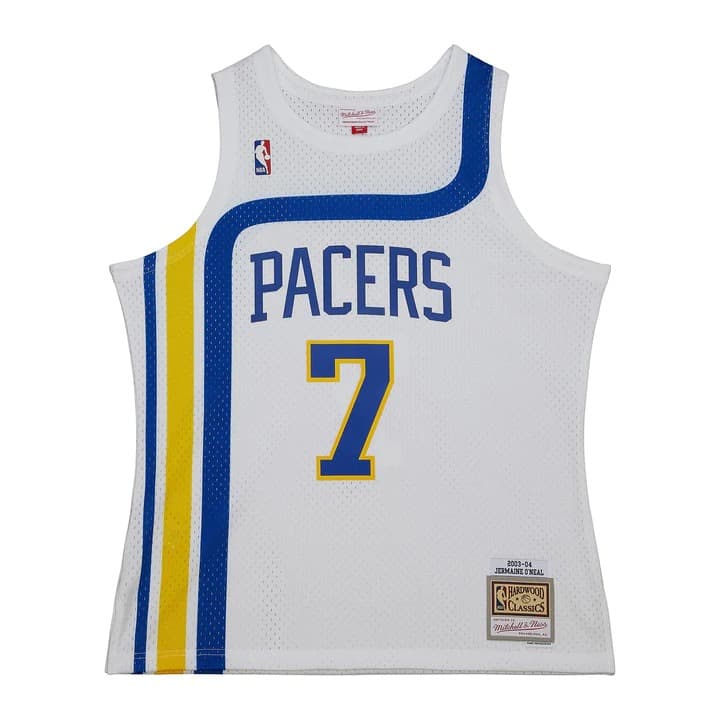 2003-04-indiana-pacers-jermaine-o-neal-7-swingman-hardwood-classics-white-jersey