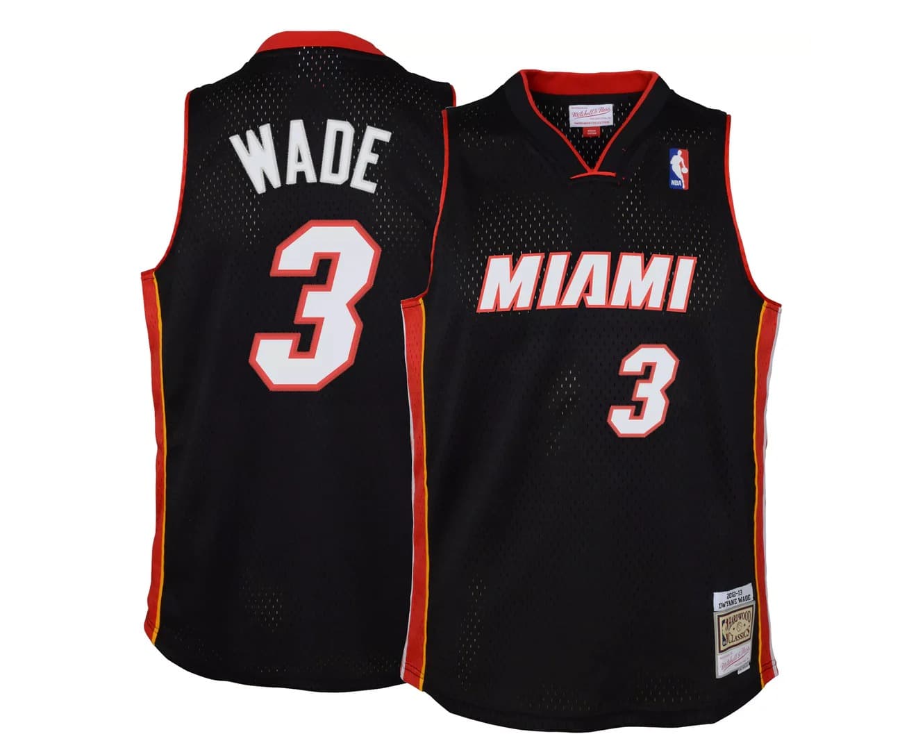 2012 13 Miami Heat Dwyane Wade 3 Youth Swingman Hardwood Classics Black Jersey