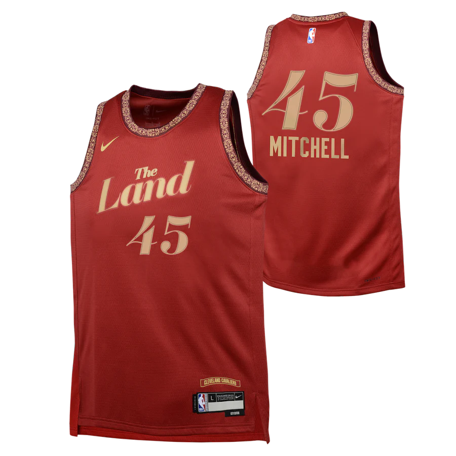 2023-24-cleveland-cavaliers-donovan-mitchell-45-youth-swingman-city-edition-red-jersey