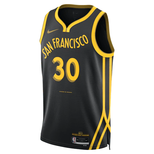 2023 24 Golden State Warriors Stephen Curry 30 Swingman City Edition Black Jersey