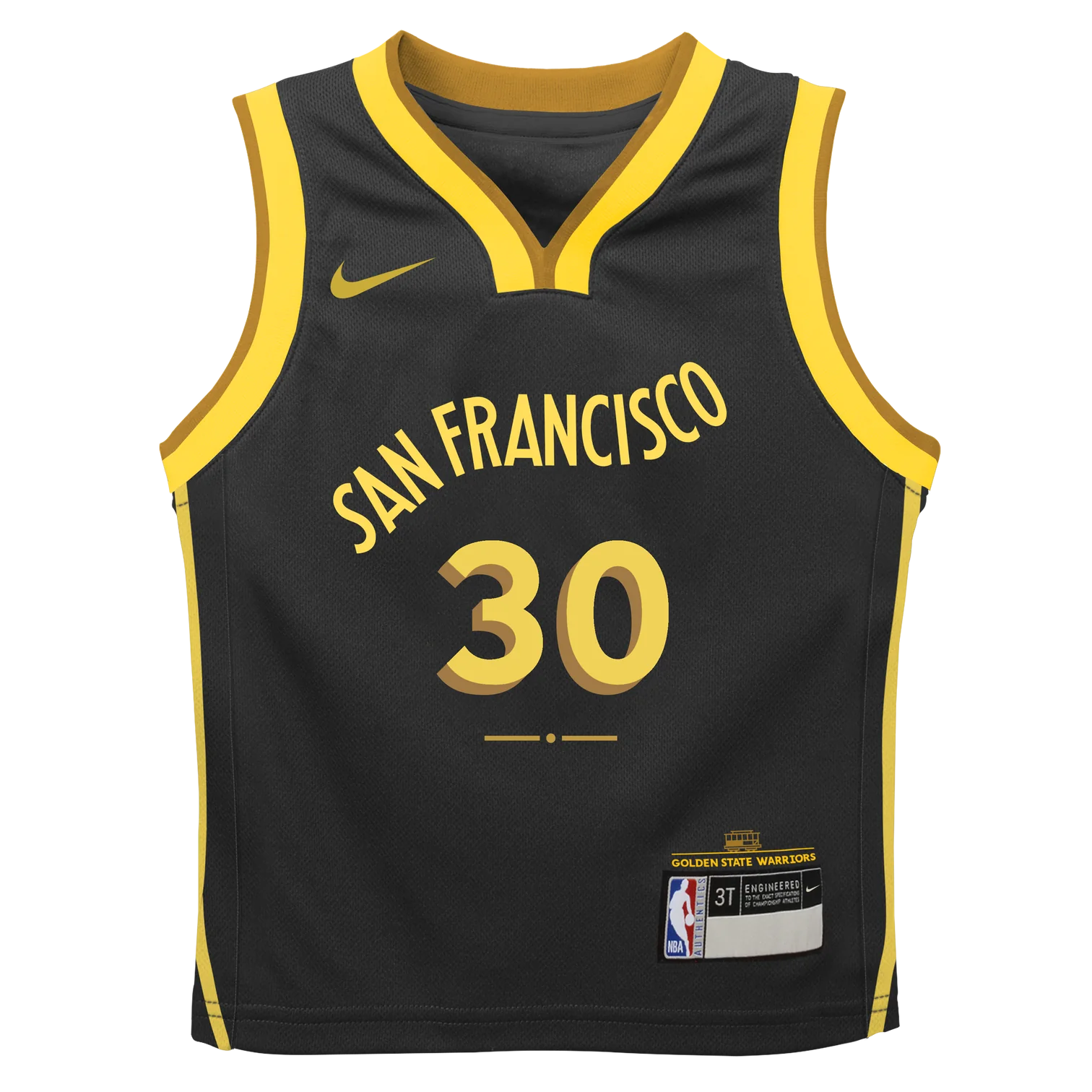 Баскетбольная джерси 2023-24 Golden State Warriors Stephen Curry #30 Toddler City Edition Black Jersey
