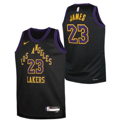2023-24-Los-Angeles-Lakers-LeBron-James-23-Youth-Swingman-City-Edition-Black-Jersey-1