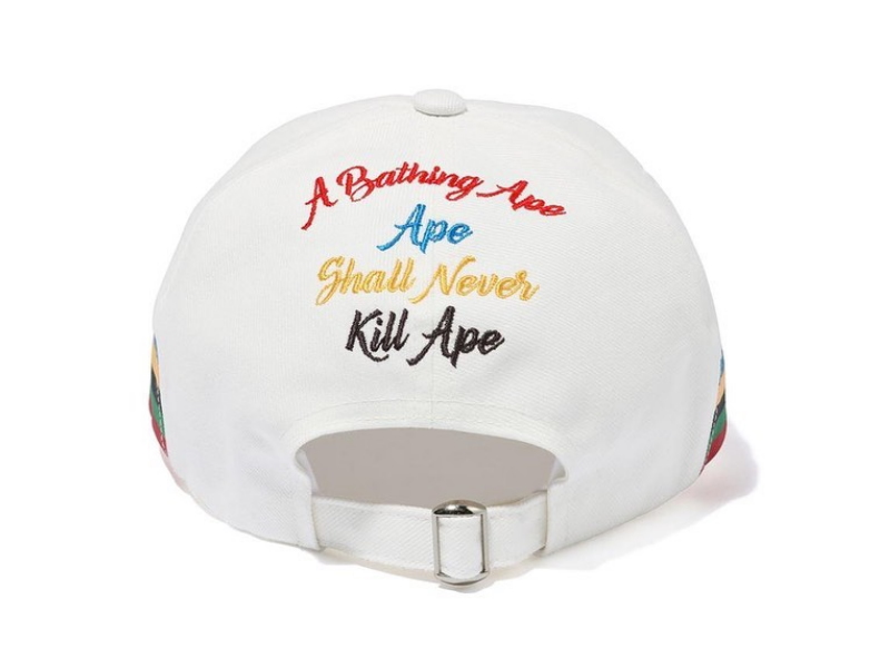 Бейсболка BAPE Ape Head Line Panel Cap White