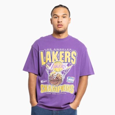 Mitchell-Ness-Los-Angeles-Lakers-Nothin-But-Net-Purple-Vintage-T-Shirt-1