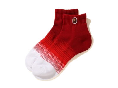 BAPE-Ape-Head-One-Point-Gradation-Ankle-Socks-Red