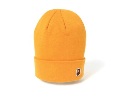 BAPE-Ape-Head-One-Point-Knit-Hat-Orange