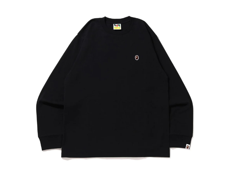 bape-ape-head-one-point-l-s-tee-black