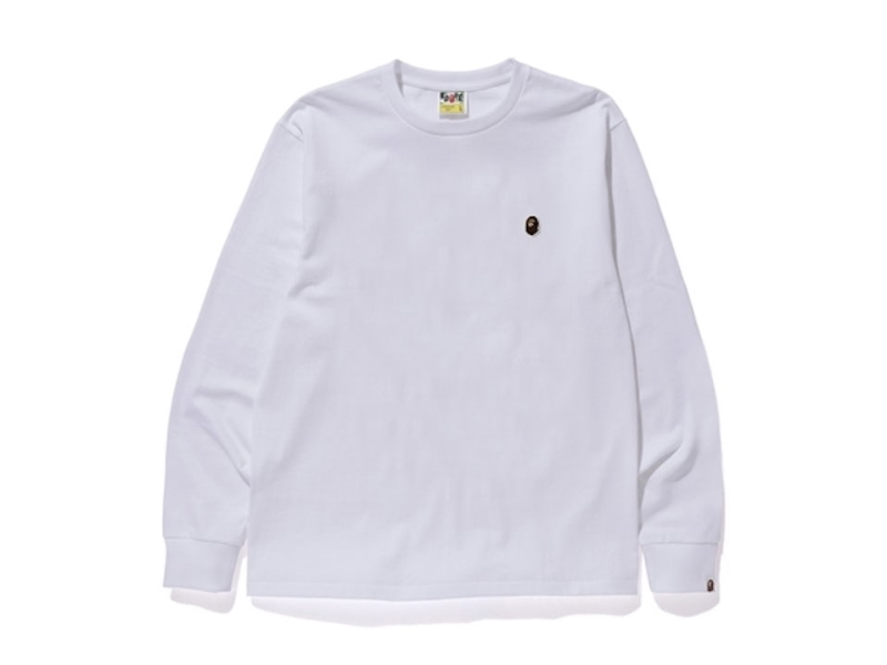 bape-ape-head-one-point-l-s-tee-white