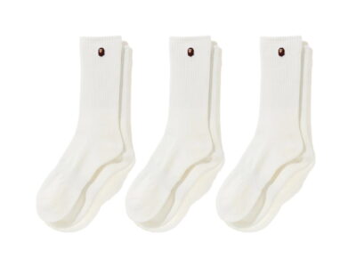 BAPE-Ape-Head-One-Point-Socks-3pack-White