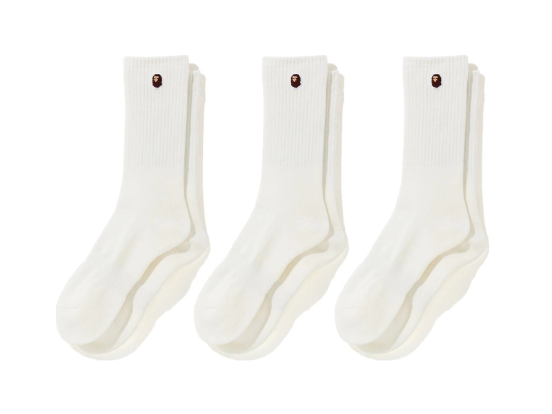 bape-ape-head-one-point-socks-3pack-white