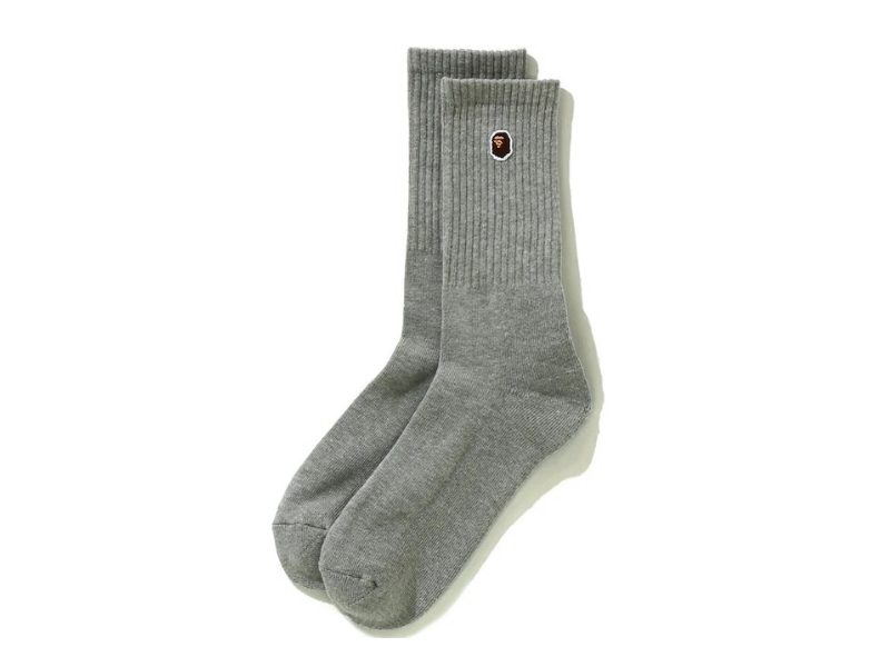 bape-ape-head-one-point-socks-grey