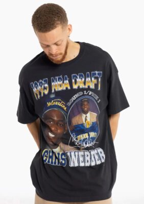 Mitchell-Ness-Chris-Webber-Golden-State-Warriors-1993-NBA-Draft-Day-Vintage-T-Shirt-1
