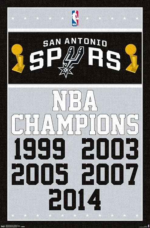 san-antonio-spurs-5-time-champions-commemorative-nba-wall-poster