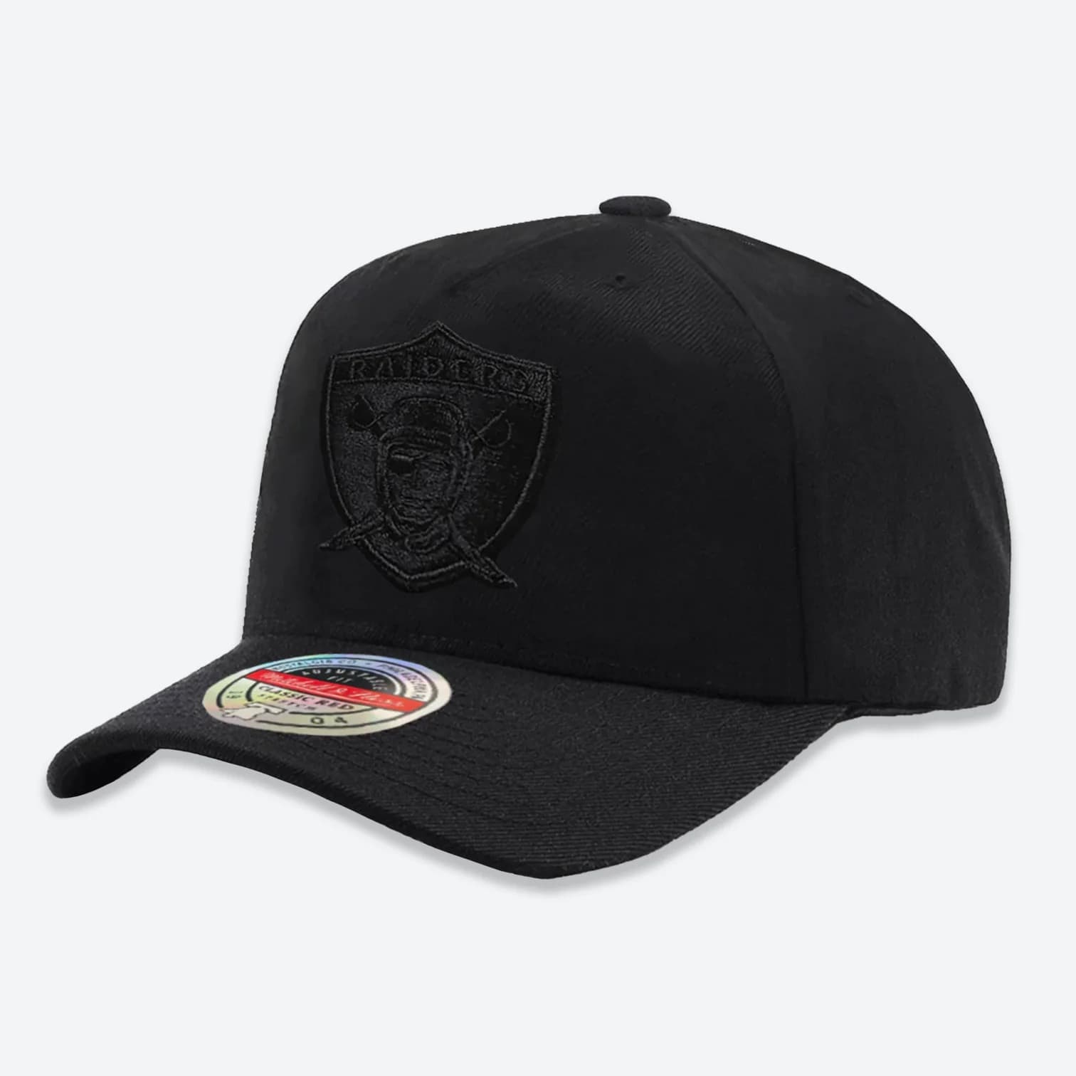 mitchell-ness-las-vegas-raiders-all-black-classic-stretch-nfl-snapback-hat