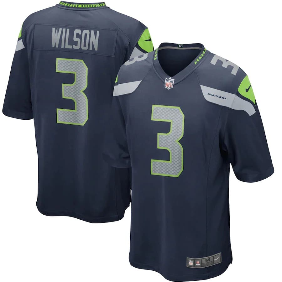 Nike Russell Wilson Seattle Seahawks Home NFL Game Jersey