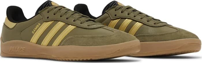 Кроссовки Palace x adidas Puig Samba Olive Gold