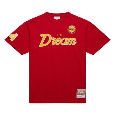 Mitchell-Ness-Premium-Vintage-Logo-Houston-Rockets-Hakeem-Olajuwon-T-Shirt