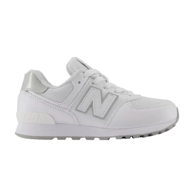 New Balance 574 Little Kid 'White Silver Metallic'