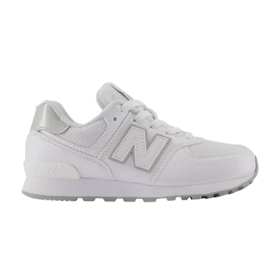 New Balance 574 Little Kid Wide 'White Silver Metallic'