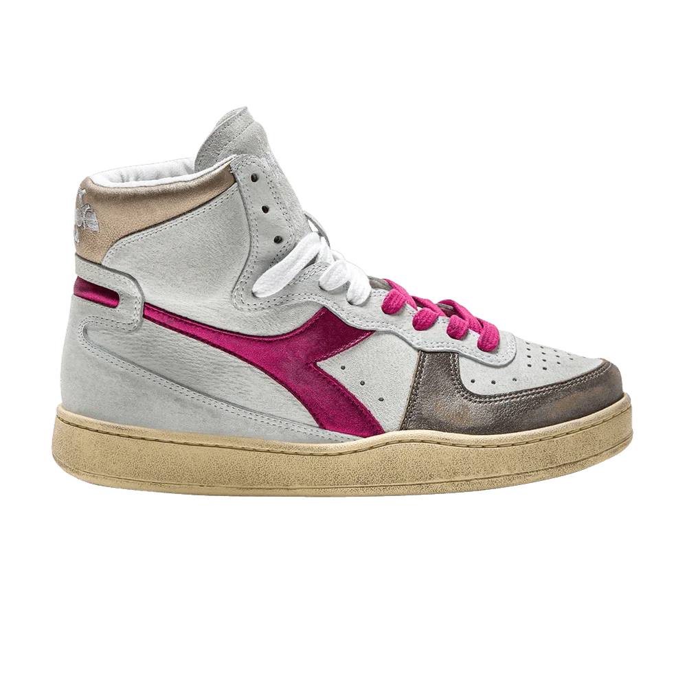 Кроссовки Diadora Wmns Mi Basket 'Metal - White Fuchsia Red'