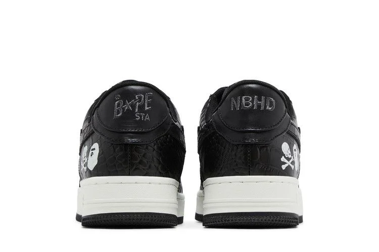 Кроссовки Neighborhood x Bapesta 'Black Crocodile & Ostrich'