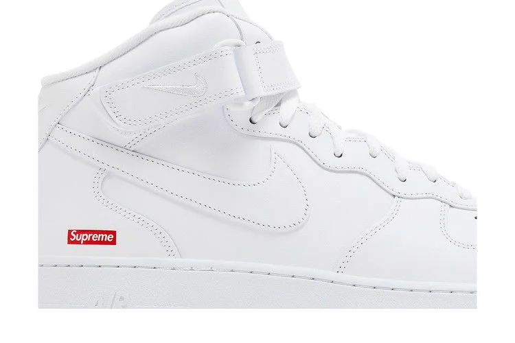 Кроссовки Supreme x Nike Air Force 1 Mid 'Box Logo - Triple White'