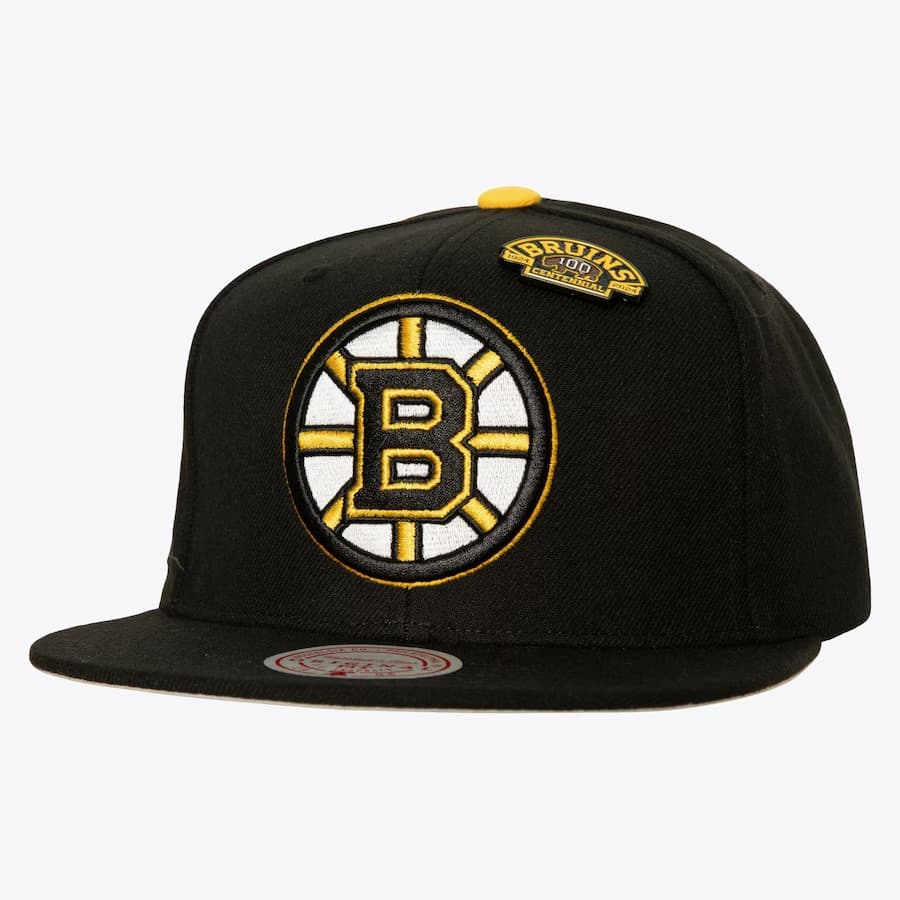 bejsbolka-mitchell-ness-black-boston-bruins-100th-anniversary-snapback-hat