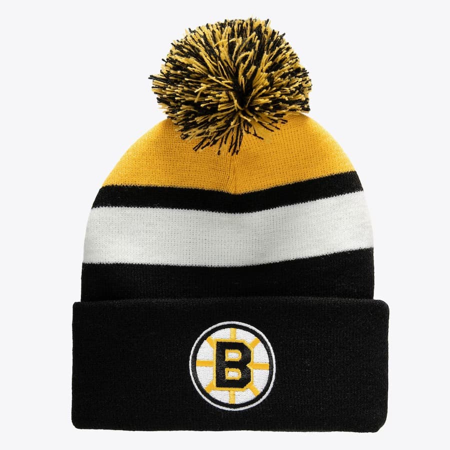 shapka-mitchell-ness-black-boston-bruins-stripe-cuffed-knit-hat-with-pom