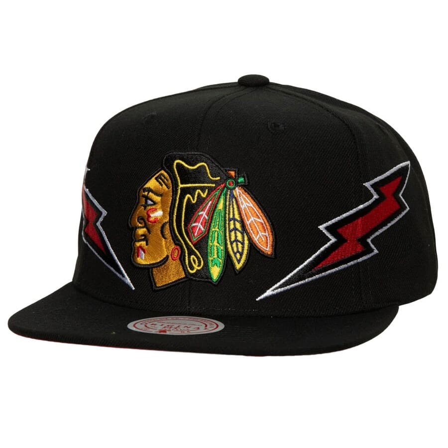 bejsbolka-mitchell-ness-black-chicago-blackhawks-double-trouble-snapback-hat