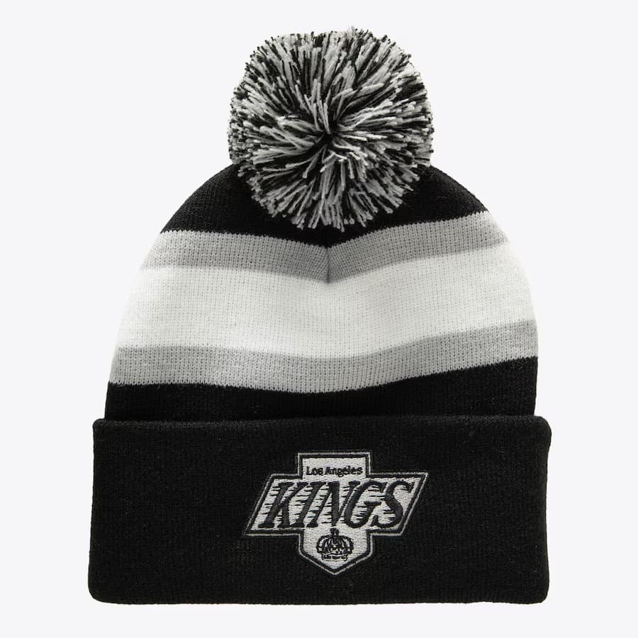 shapka-mitchell-ness-black-los-angeles-kings-stripe-cuffed-knit-hat-with-pom