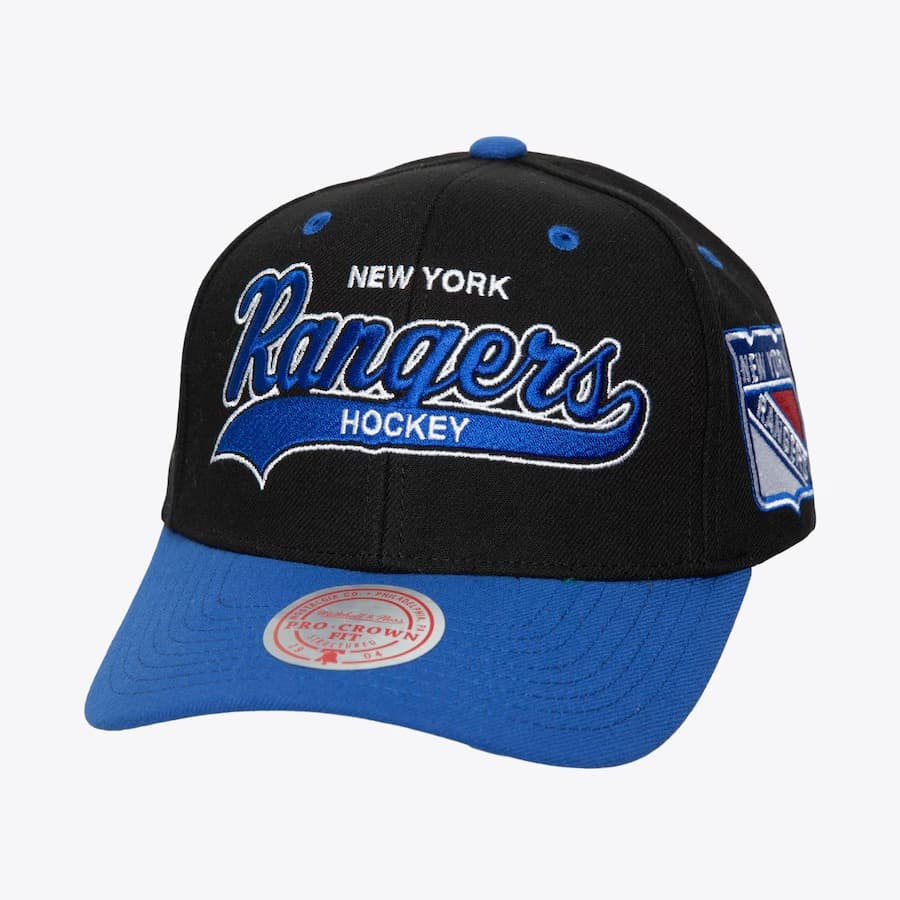 bejsbolka-mitchell-ness-black-new-york-rangers-tailsweep-2-0-pro-snapback-hat