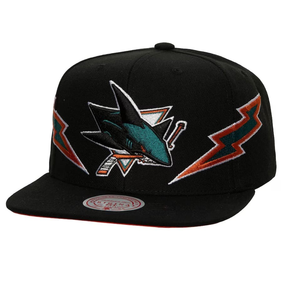 bejsbolka-mitchell-ness-black-san-jose-sharks-double-trouble-snapback-hat