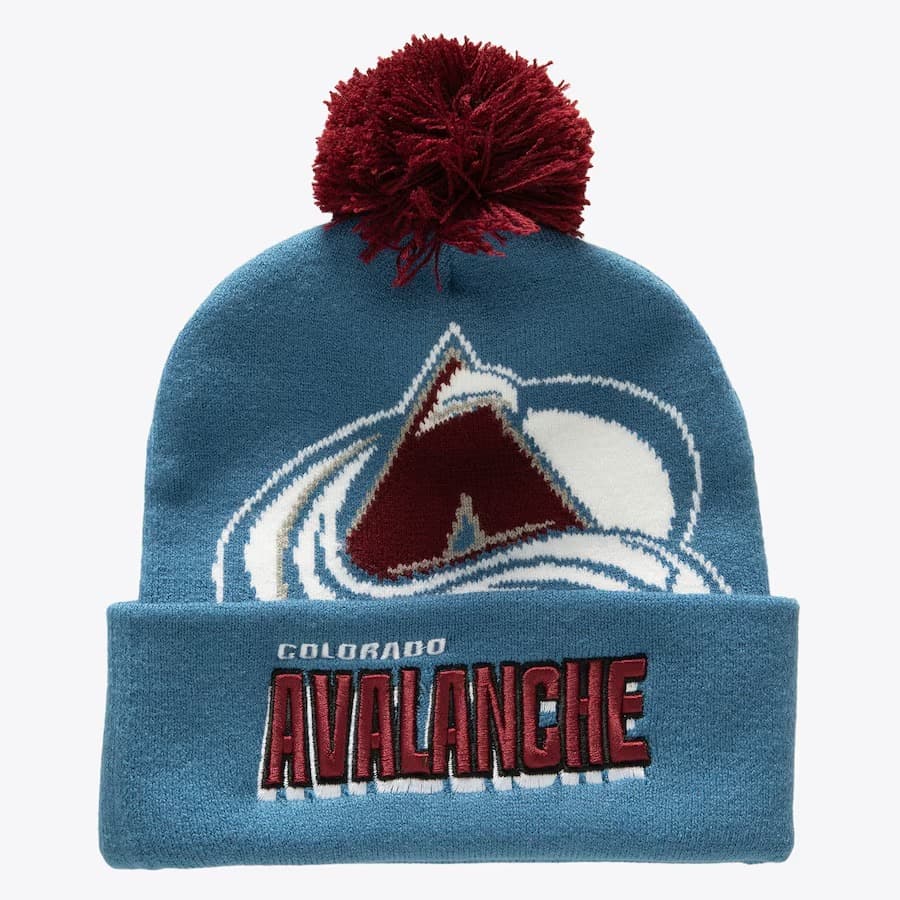 shapka-mitchell-ness-blue-colorado-avalanche-punch-out-cuffed-knit-hat-with-pom