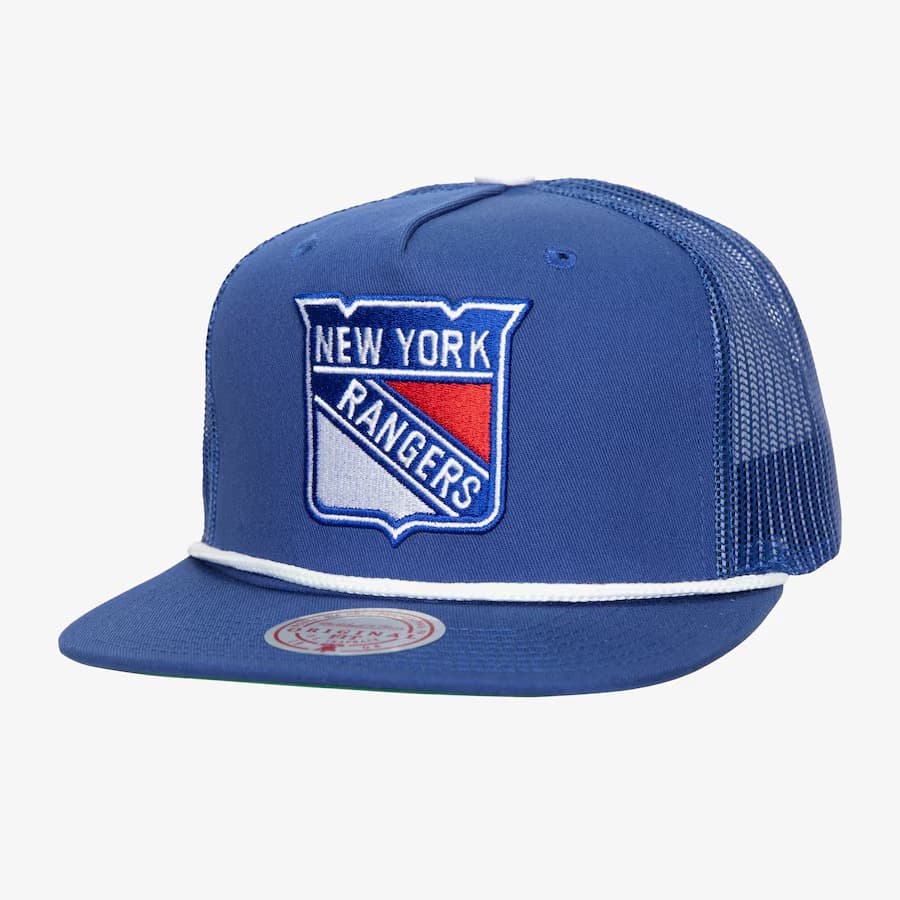 bejsbolka-mitchell-ness-blue-new-york-rangers-roper-trucker-adjustable-hat