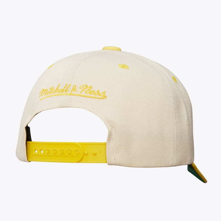 Бейсболка Mitchell & Ness Cream Pittsburgh Penguins Vintage Hockey Retro Type Pro Snapback Hat
