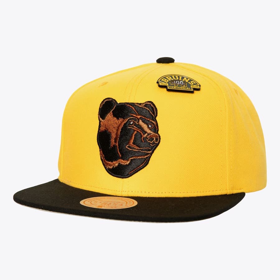 bejsbolka-mitchell-ness-gold-boston-bruins-90th-anniversary-snapback-hat