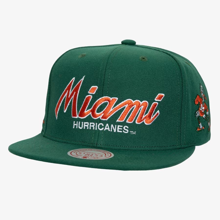 bejsbolka-mitchell-ness-green-miami-hurricanes-just-don-team-snapback-hat