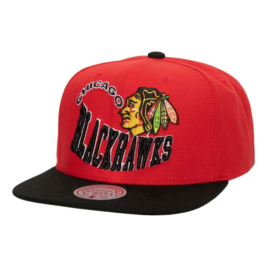 bejsbolka-mitchell-ness-red-chicago-blackhawks-crooked-path-snapback-hat