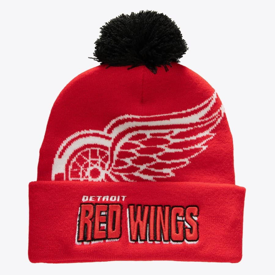 shapka-mitchell-ness-red-detroit-red-wings-punch-out-cuffed-knit-hat-with-pom