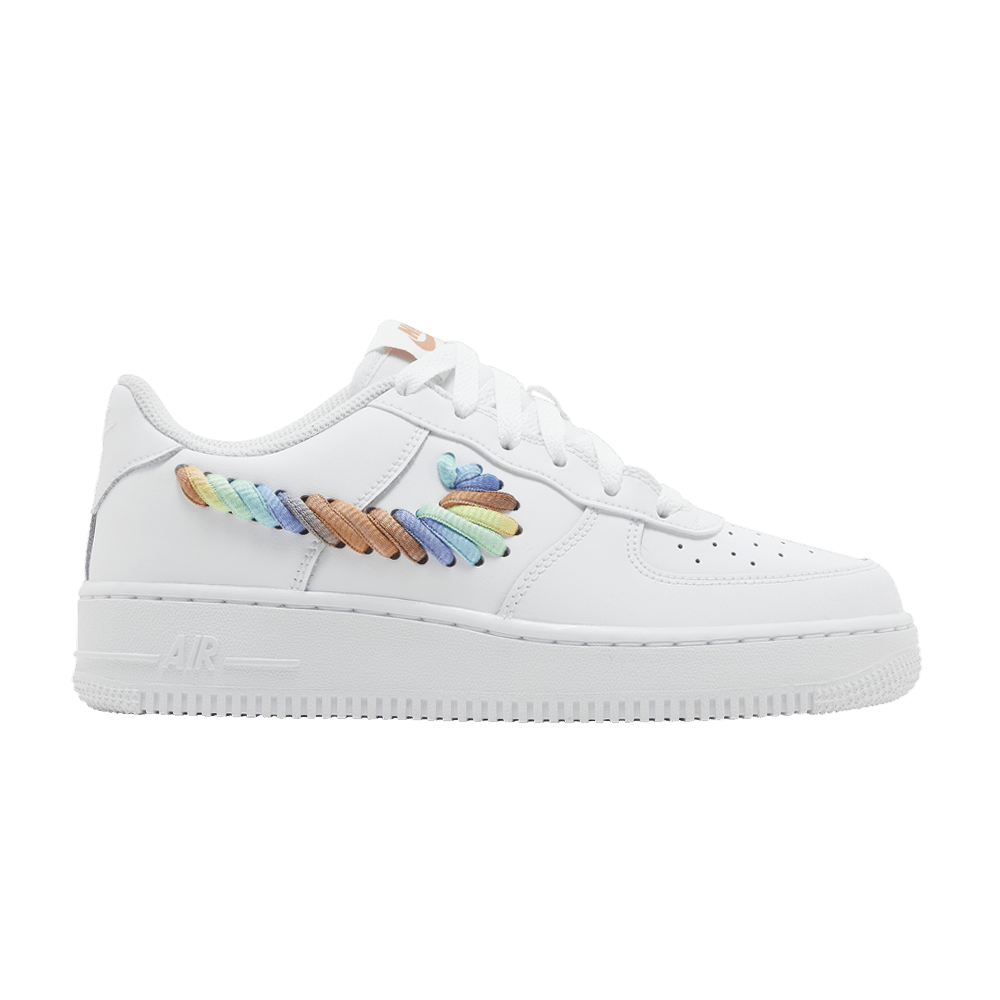 Кроссовки Nike Air Force 1 Low GS 'Rainbow Lace Swoosh'