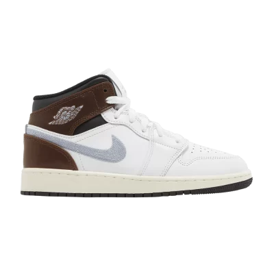 Air Jordan 1 Mid SE GS 'White Blue Grey'