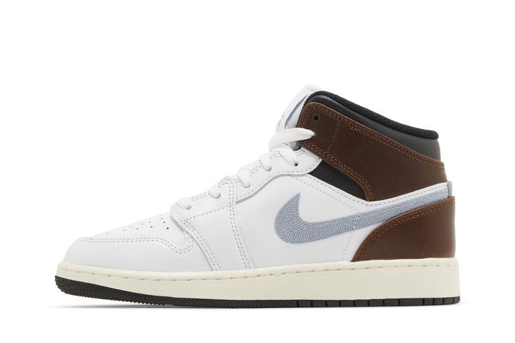 Кроссовки Air Jordan 1 Mid SE GS 'White Blue Grey'