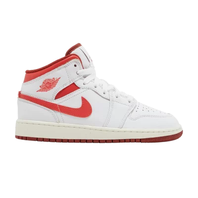 Air Jordan 1 Mid SE GS 'White Dune Red'