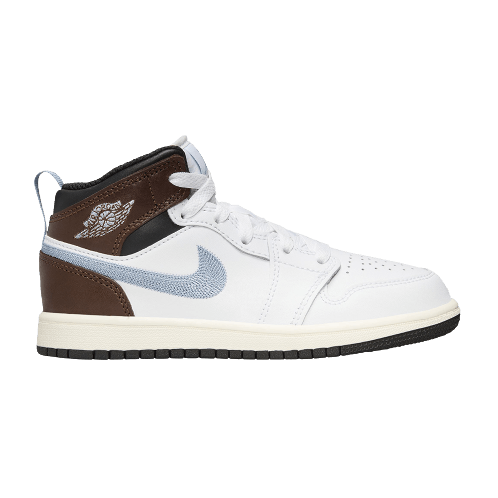 Кроссовки Air Jordan 1 Mid SE PS 'White Blue Grey'